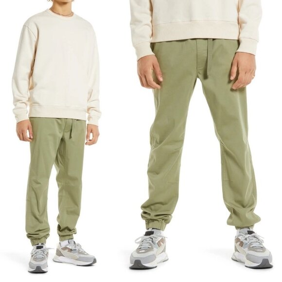 NEW‎ Nordstrom BP Stretch Cotton Pants Green Size Large x 32 Casual Jogger 2021 - Picture 1 of 14